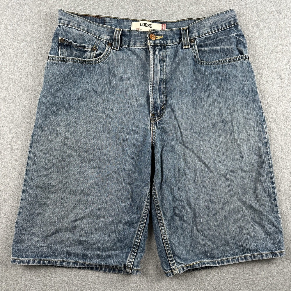 Levis Shorts Mens 34 569 Loose Straight Blue Denim